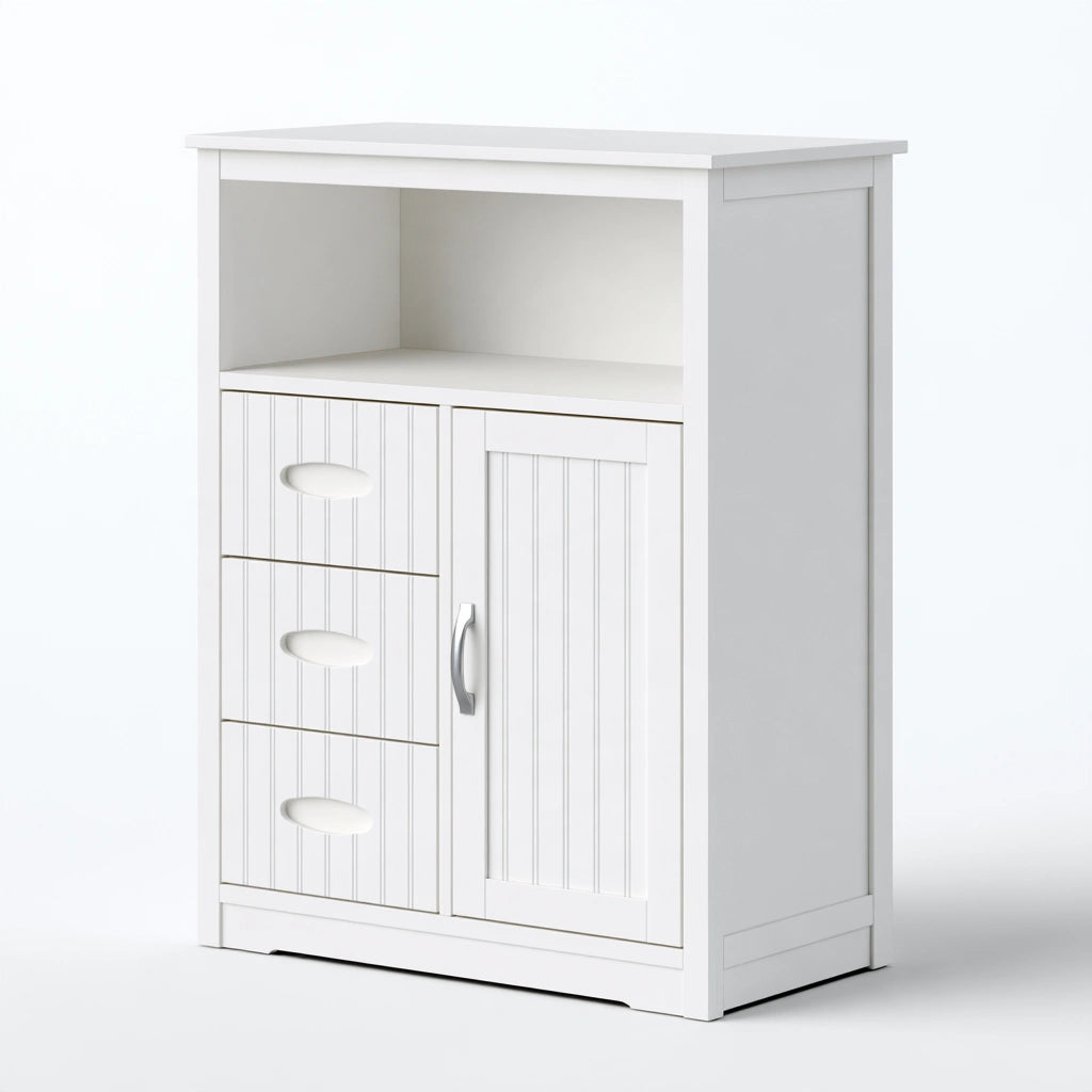 Meuble de rangement en bois, coloris blanc