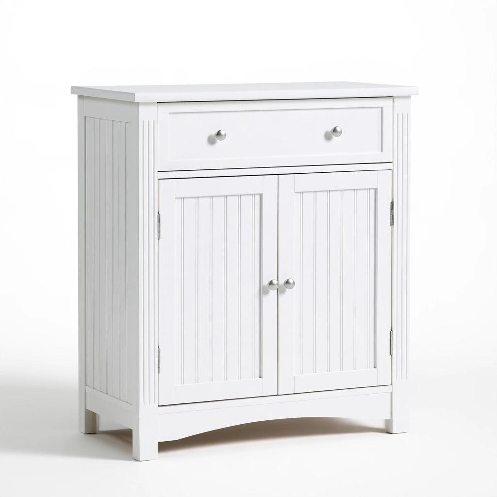 Meuble de rangement en bois, coloris blanc