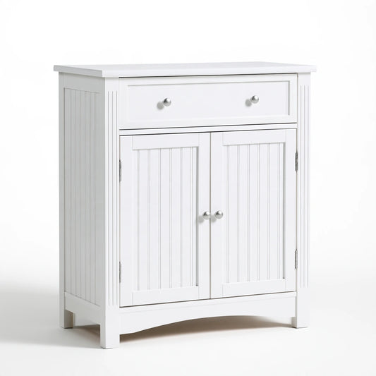 Meuble de rangement en bois, coloris blanc