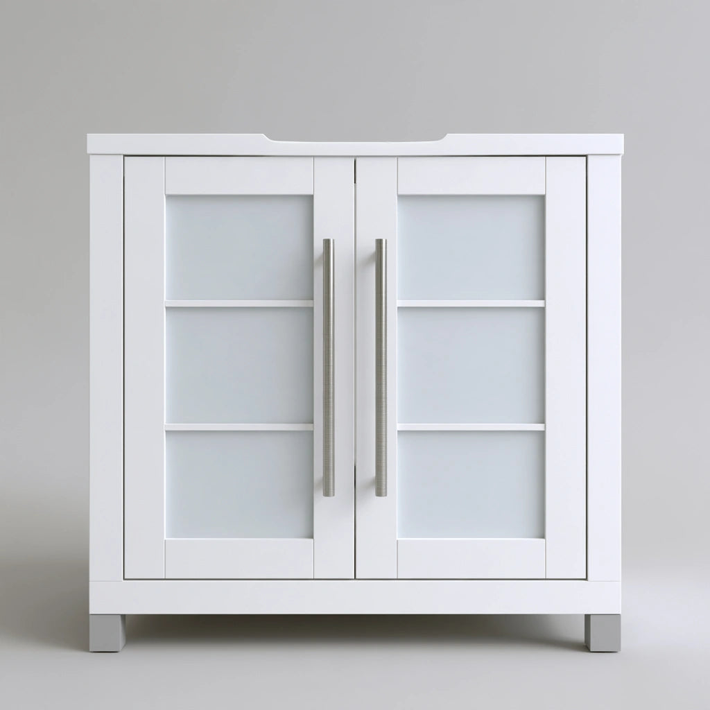 Meuble de rangement en bois, coloris blanc