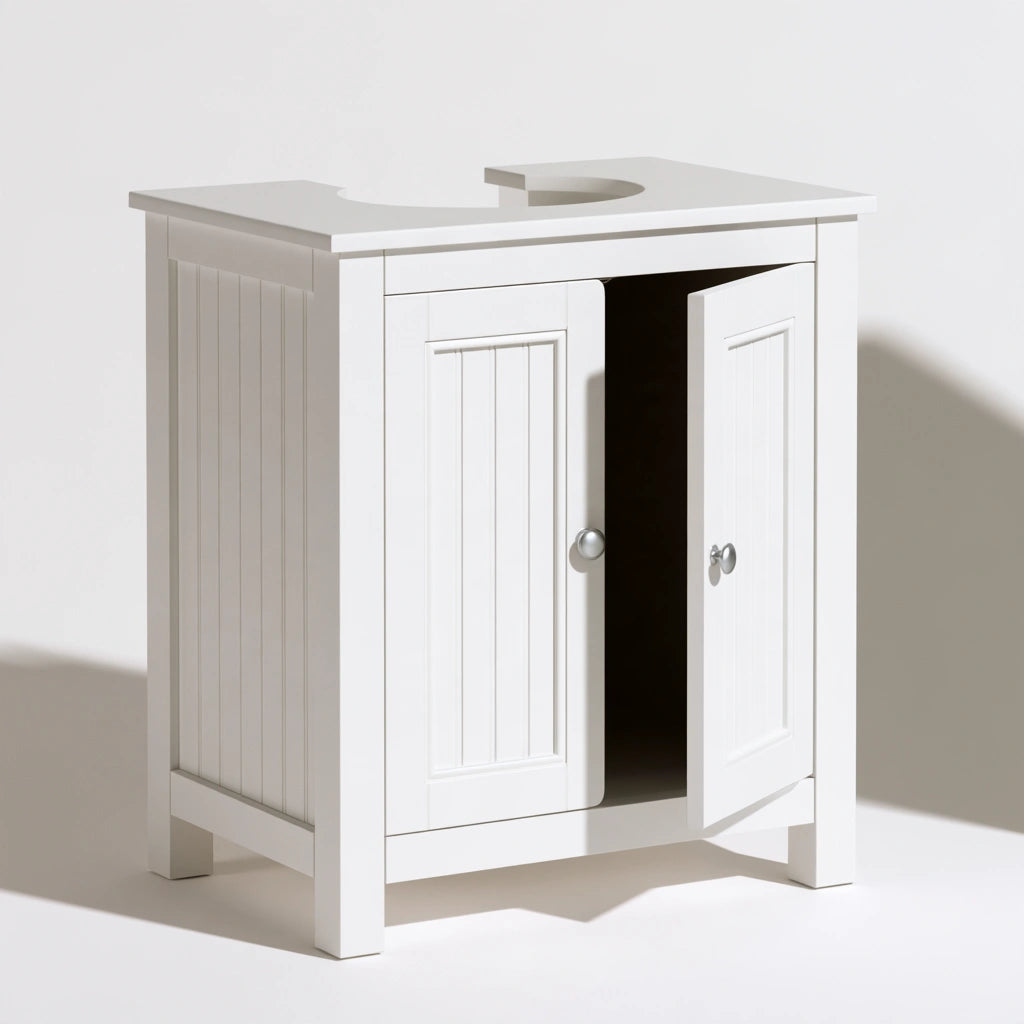 Meuble de rangement en bois, coloris blanc