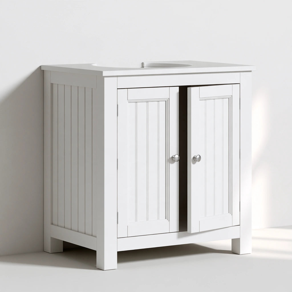 Meuble de rangement en bois, coloris blanc