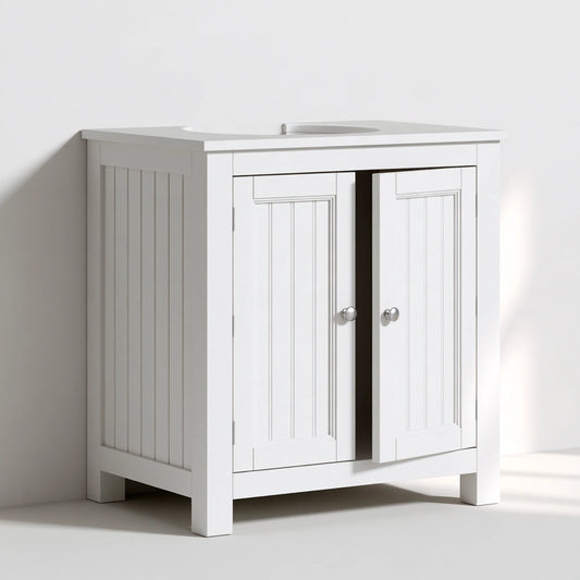 Meuble de rangement en bois, coloris blanc