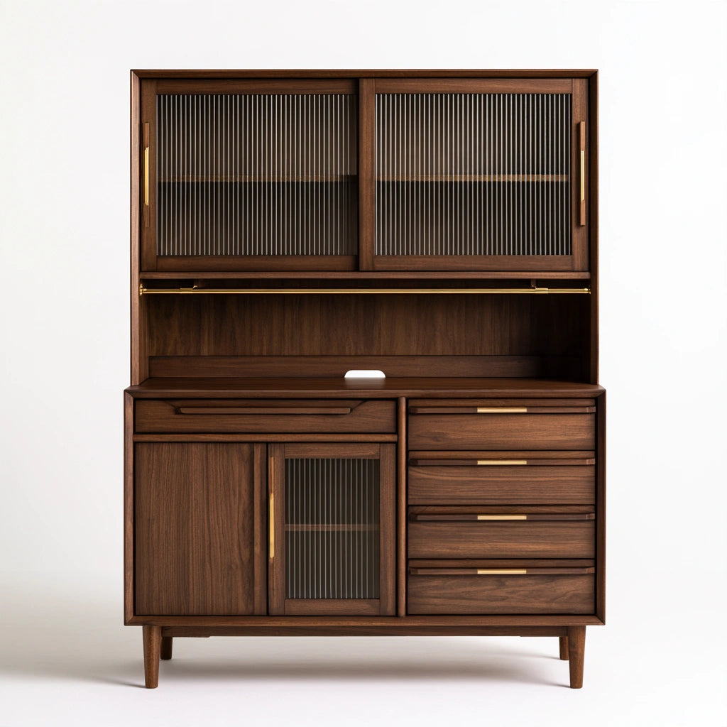 Vaisselier en bois en bois, coloris brun foncé