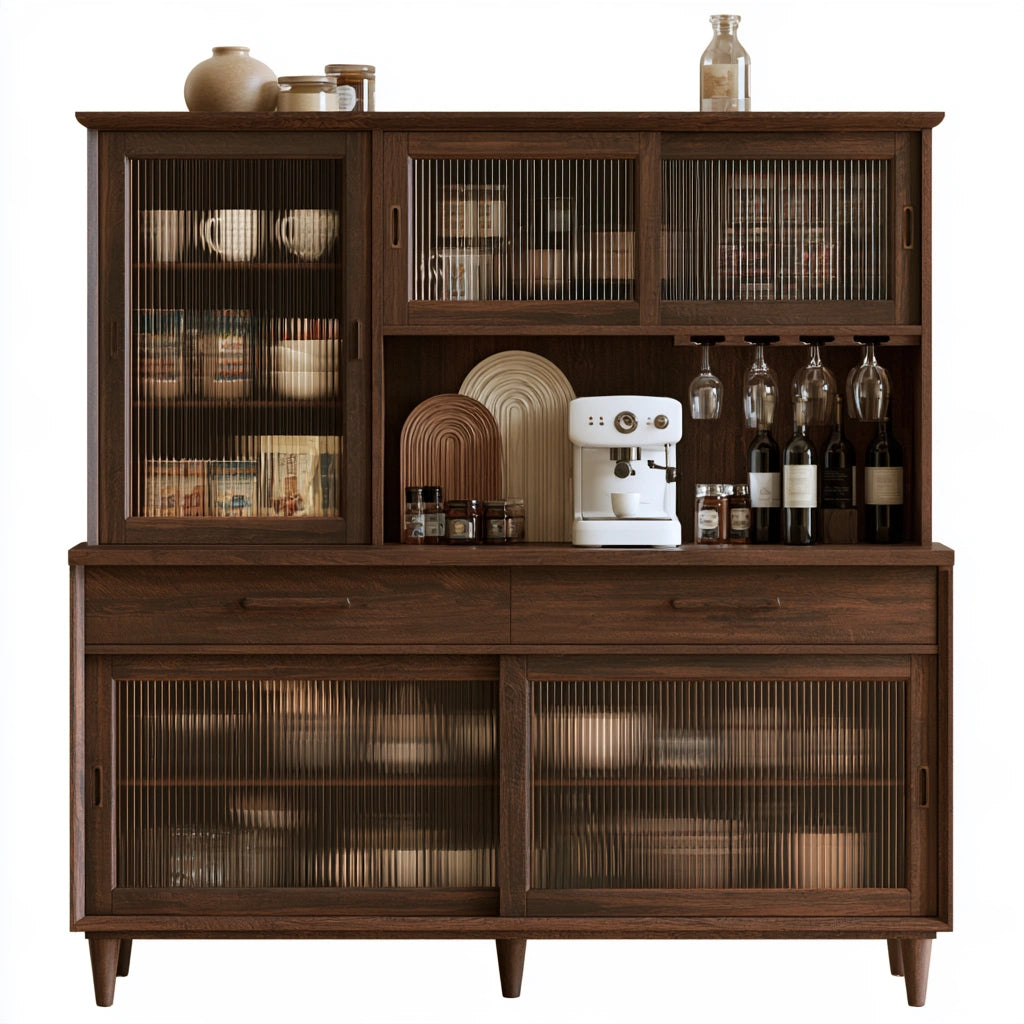 Meuble de rangement en bois, coloris brun foncé