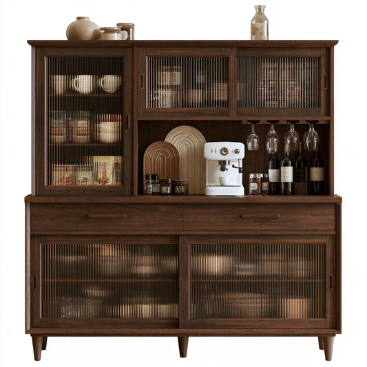 Meuble de rangement en bois, coloris brun foncé