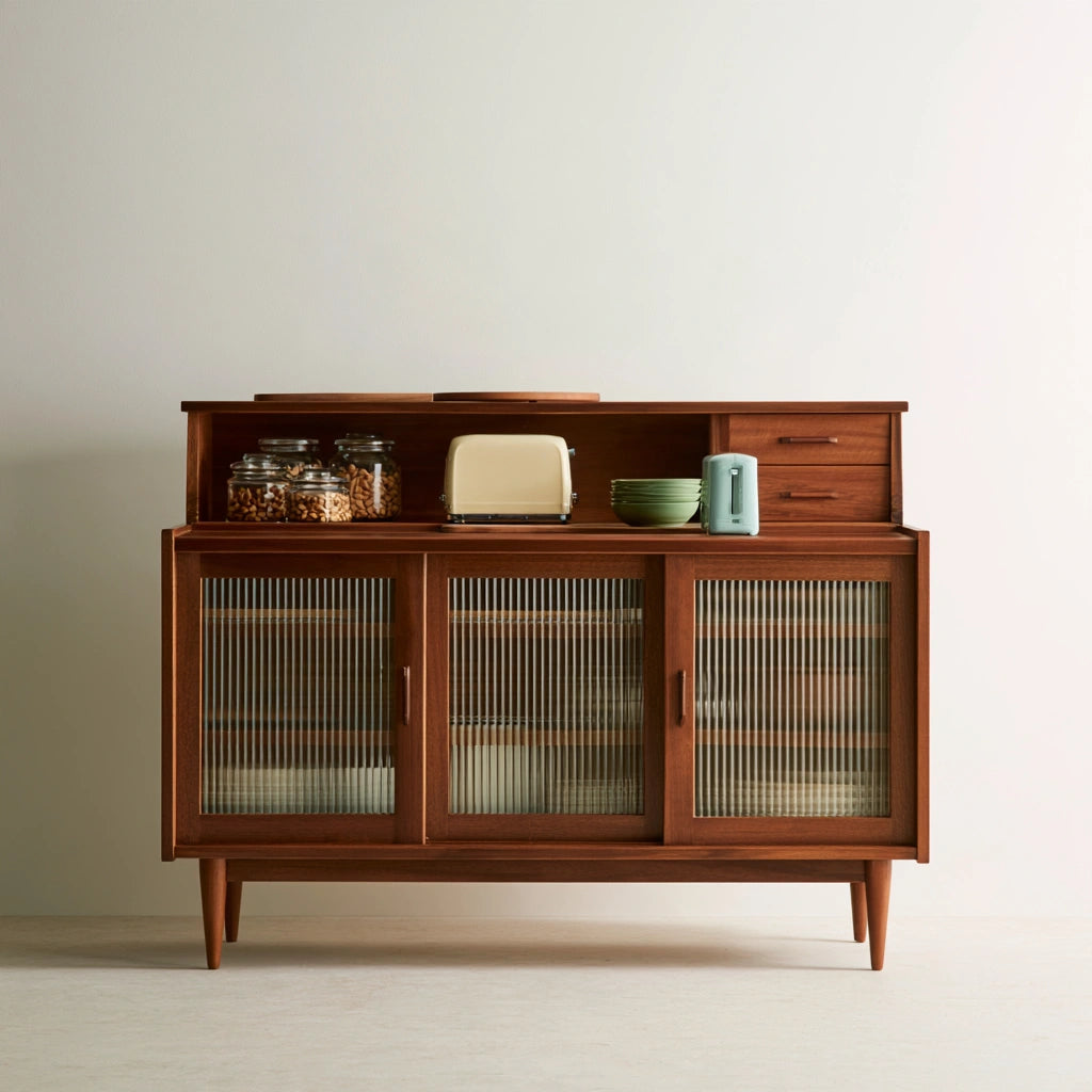 Buffet de rangement en bois, coloris brun moyen