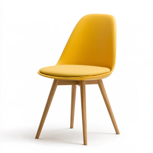 Chaise de salle à manger aux lignes épurées, coloris jaune
